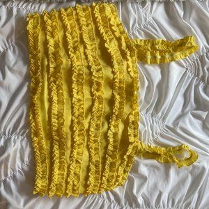 Yellow Ruffled Crop Top